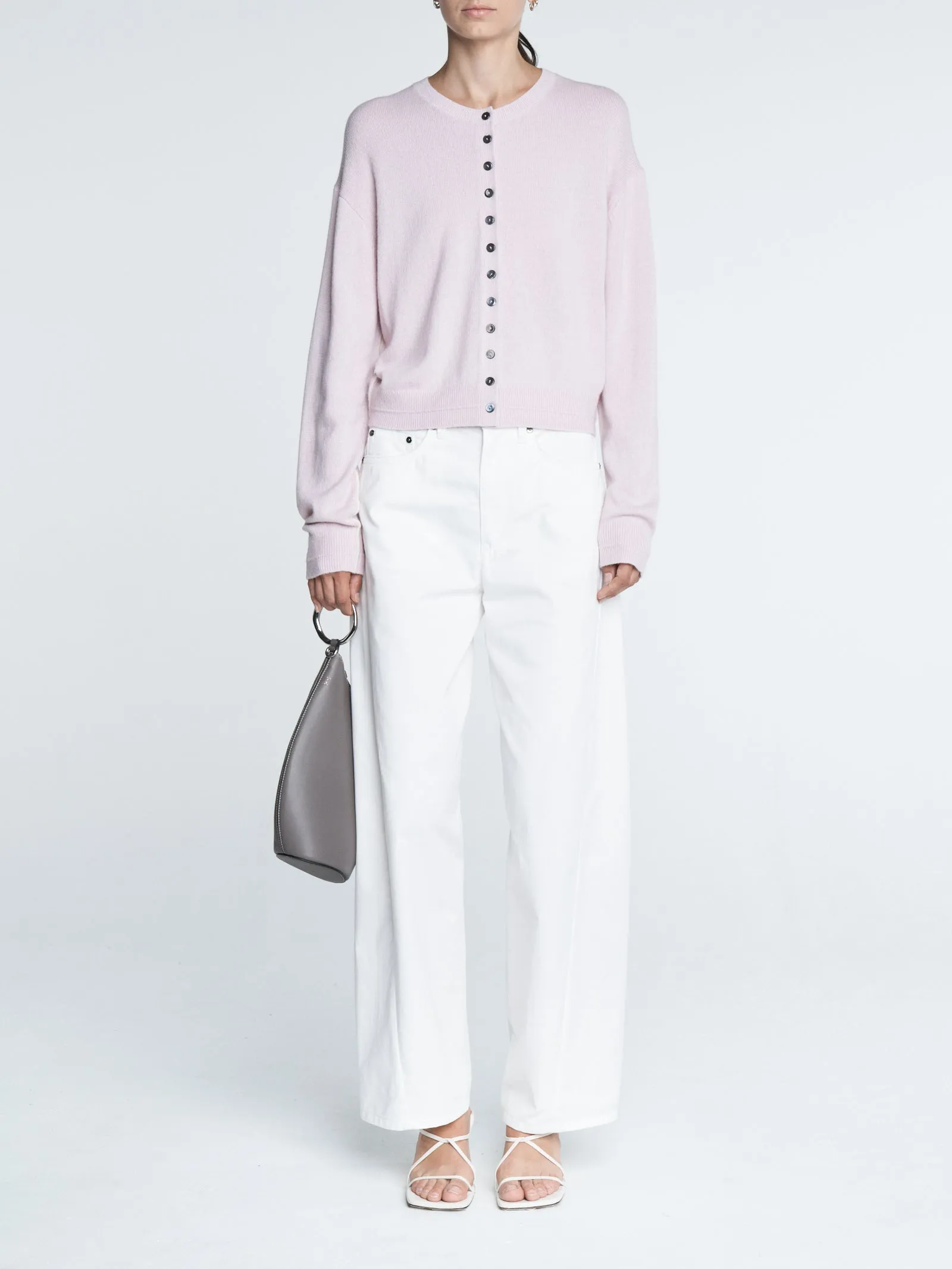 Bow Leg Crop in White sold by MARIA McMANUS