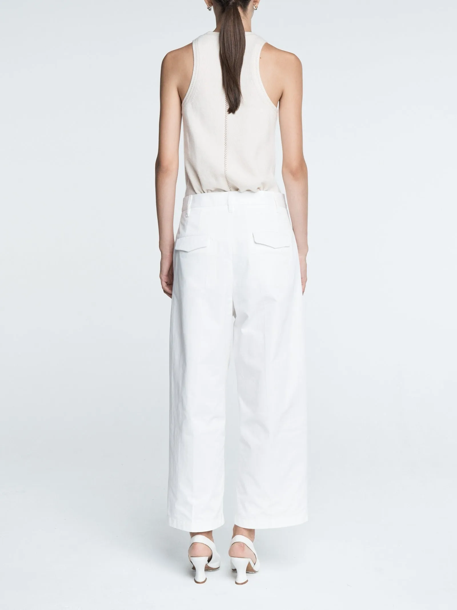 Pleat Front Trouser in White sold by MARIA McMANUS product image thumbnail 3
