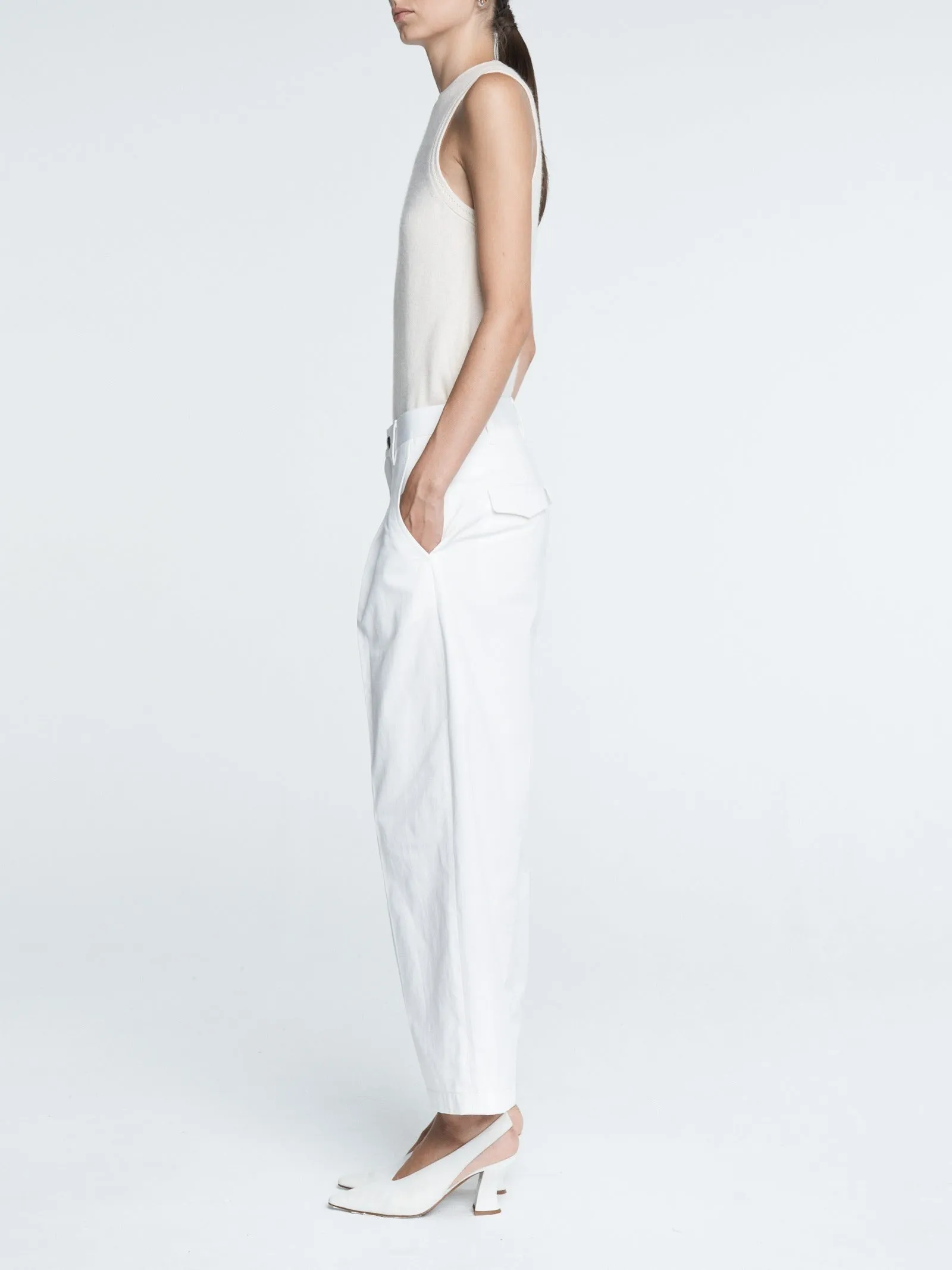 Pleat Front Trouser in White sold by MARIA McMANUS product image thumbnail 4