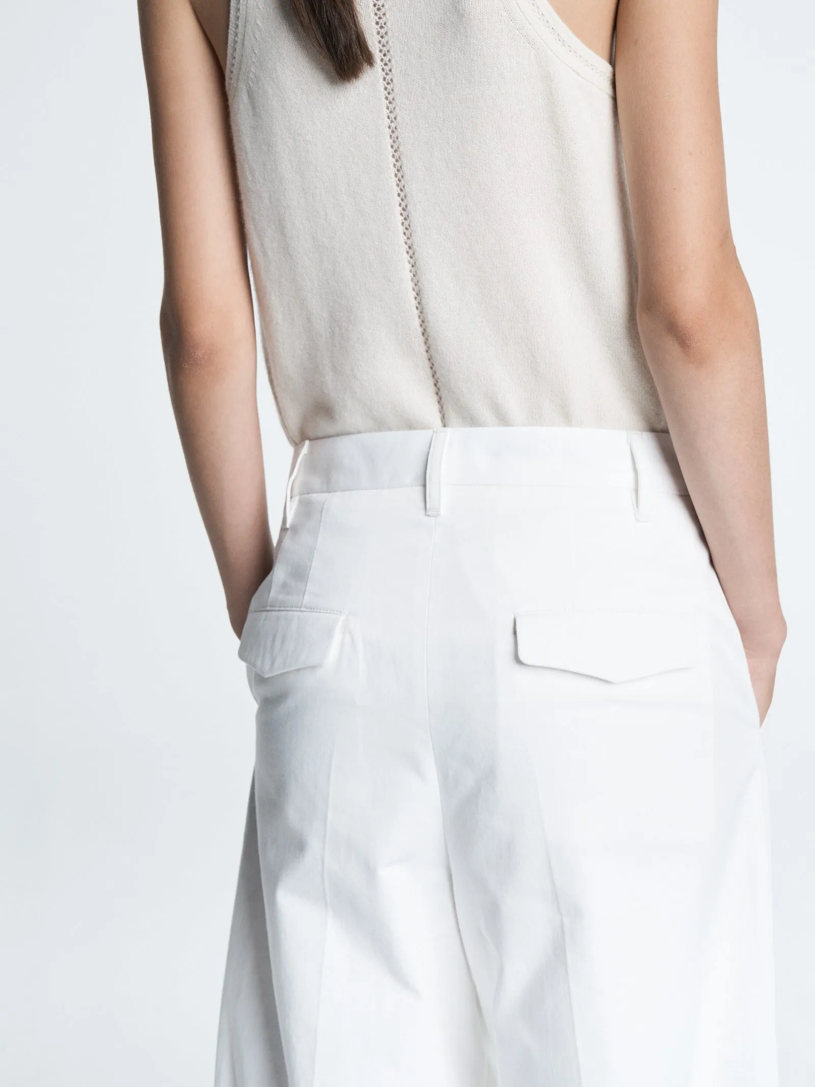 Pleat Front Trouser in White sold by MARIA McMANUS product image thumbnail 5