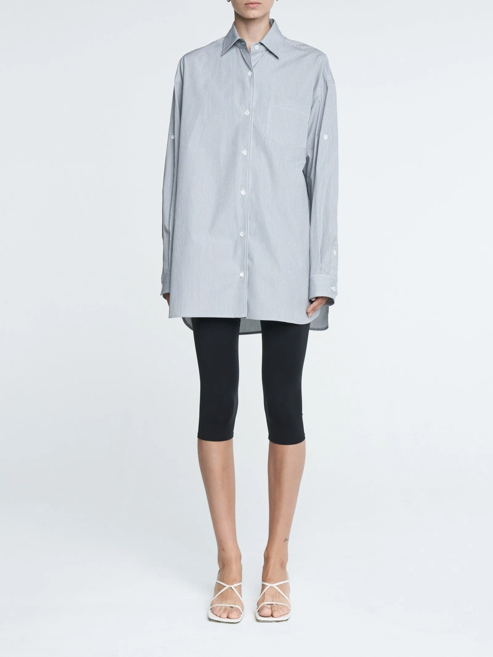 A Line Massive Shirt in Pinstripe Black/
White sold by MARIA McMANUS product image thumbnail 3