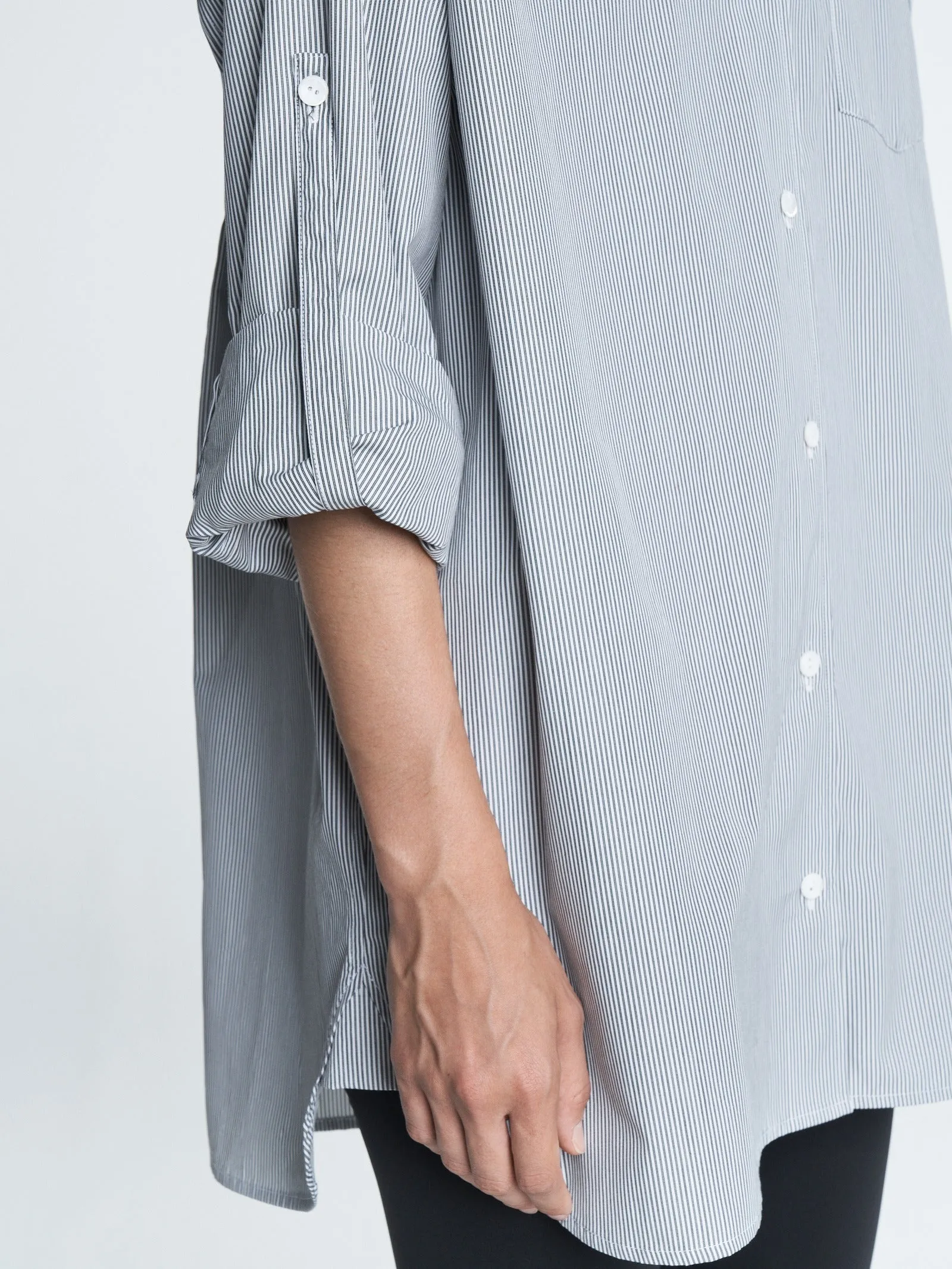 A Line Massive Shirt in Pinstripe Black/
White sold by MARIA McMANUS product image thumbnail 4