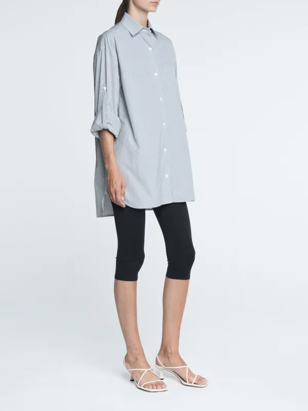 A Line Massive Shirt in Pinstripe Black/
White made by MARIA McMANUS