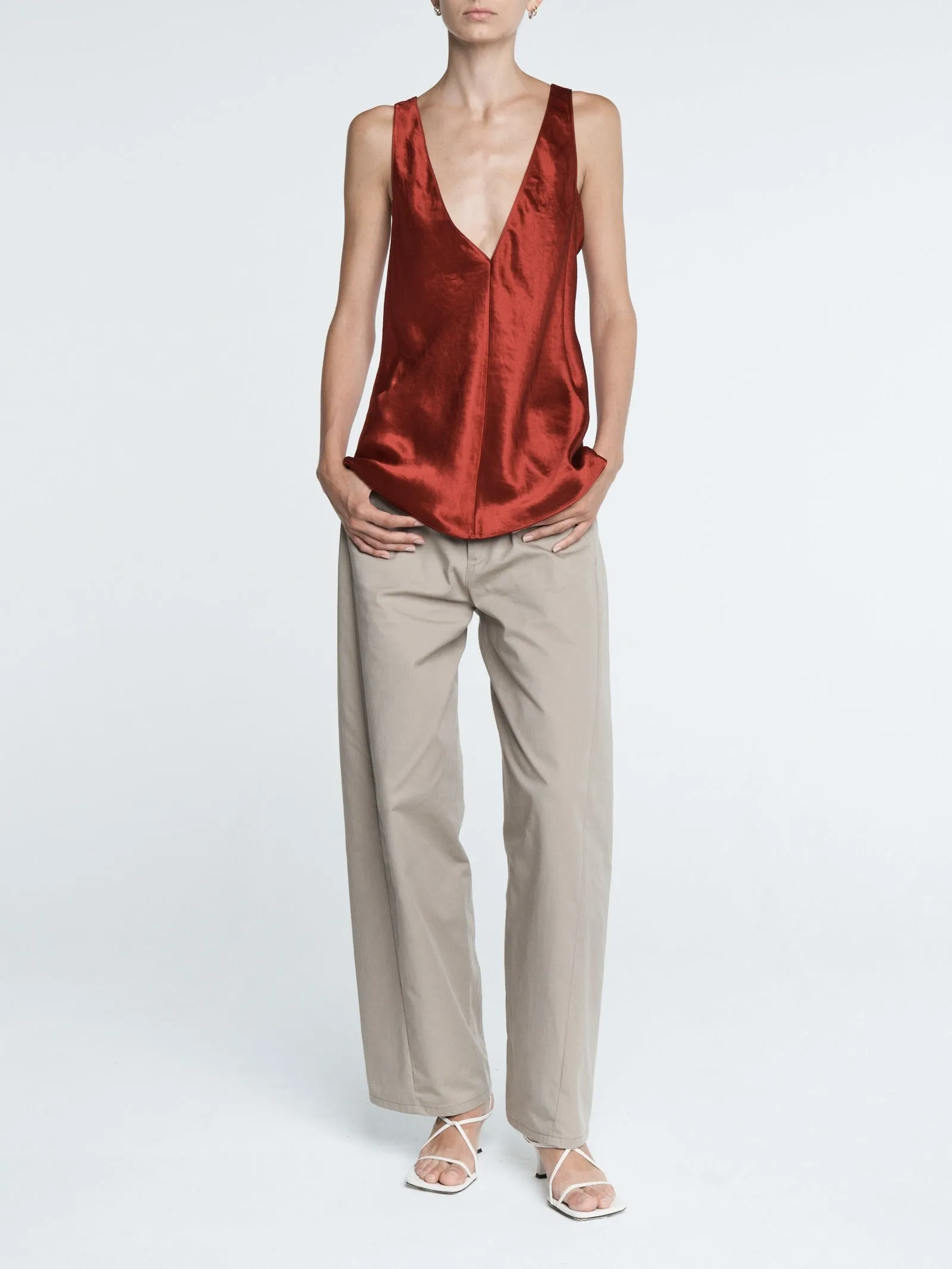 Deep V Tunic in Scarlet sold by MARIA McMANUS product image thumbnail 3