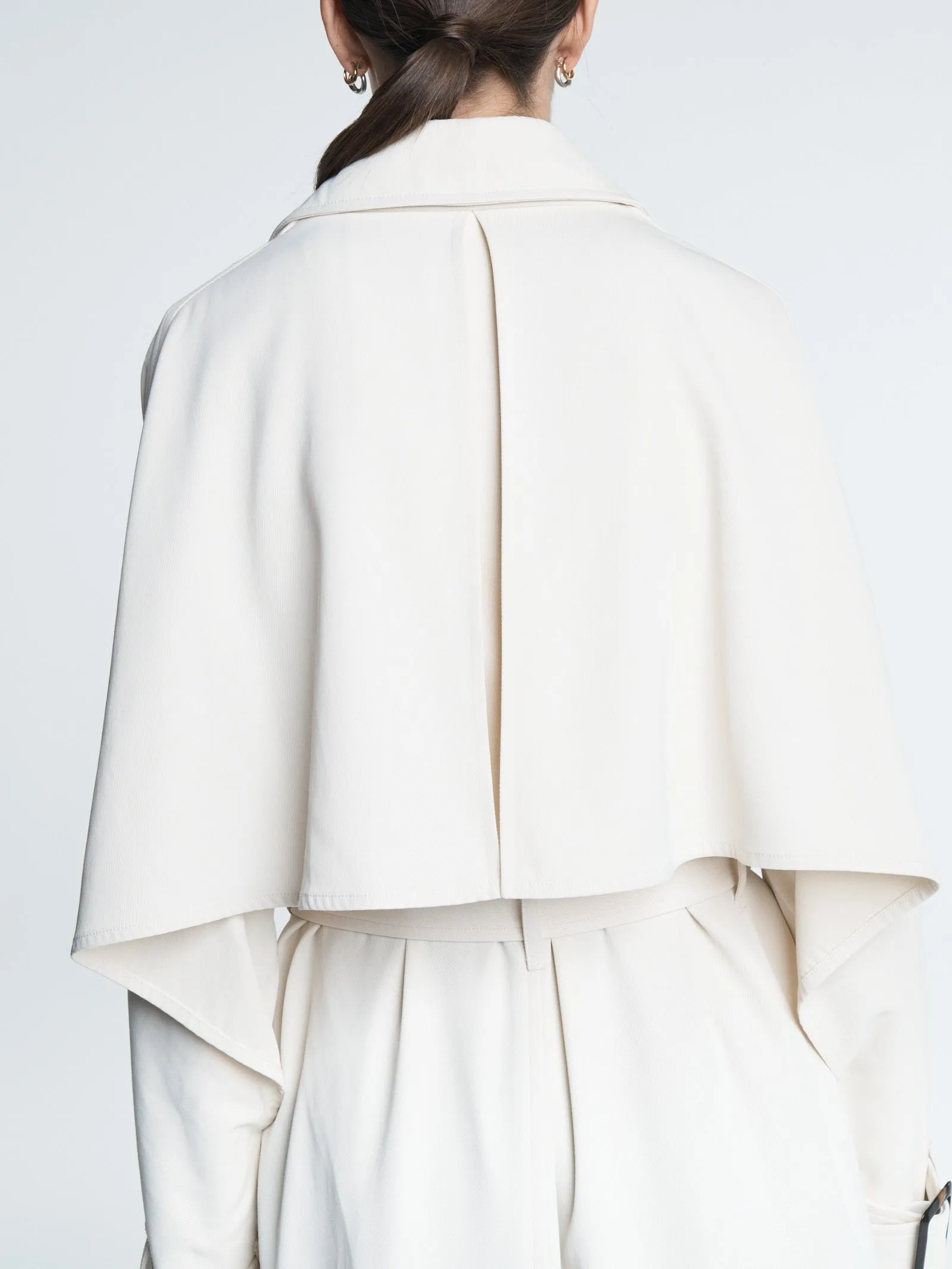Cape Trench Coat in Ivory sold by MARIA McMANUS product image thumbnail 5