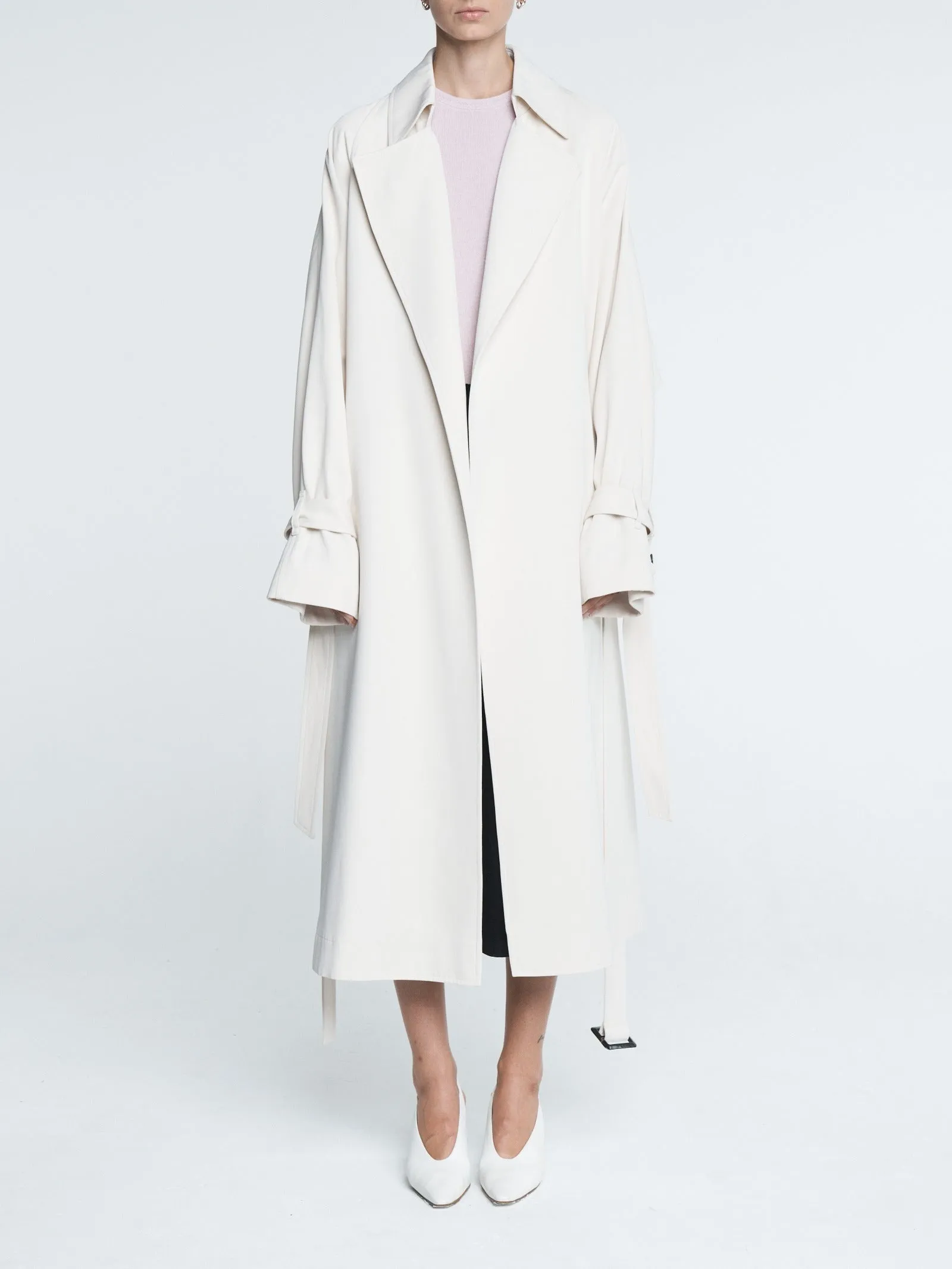 Cape Trench Coat in Ivory sold by MARIA McMANUS product image thumbnail 2