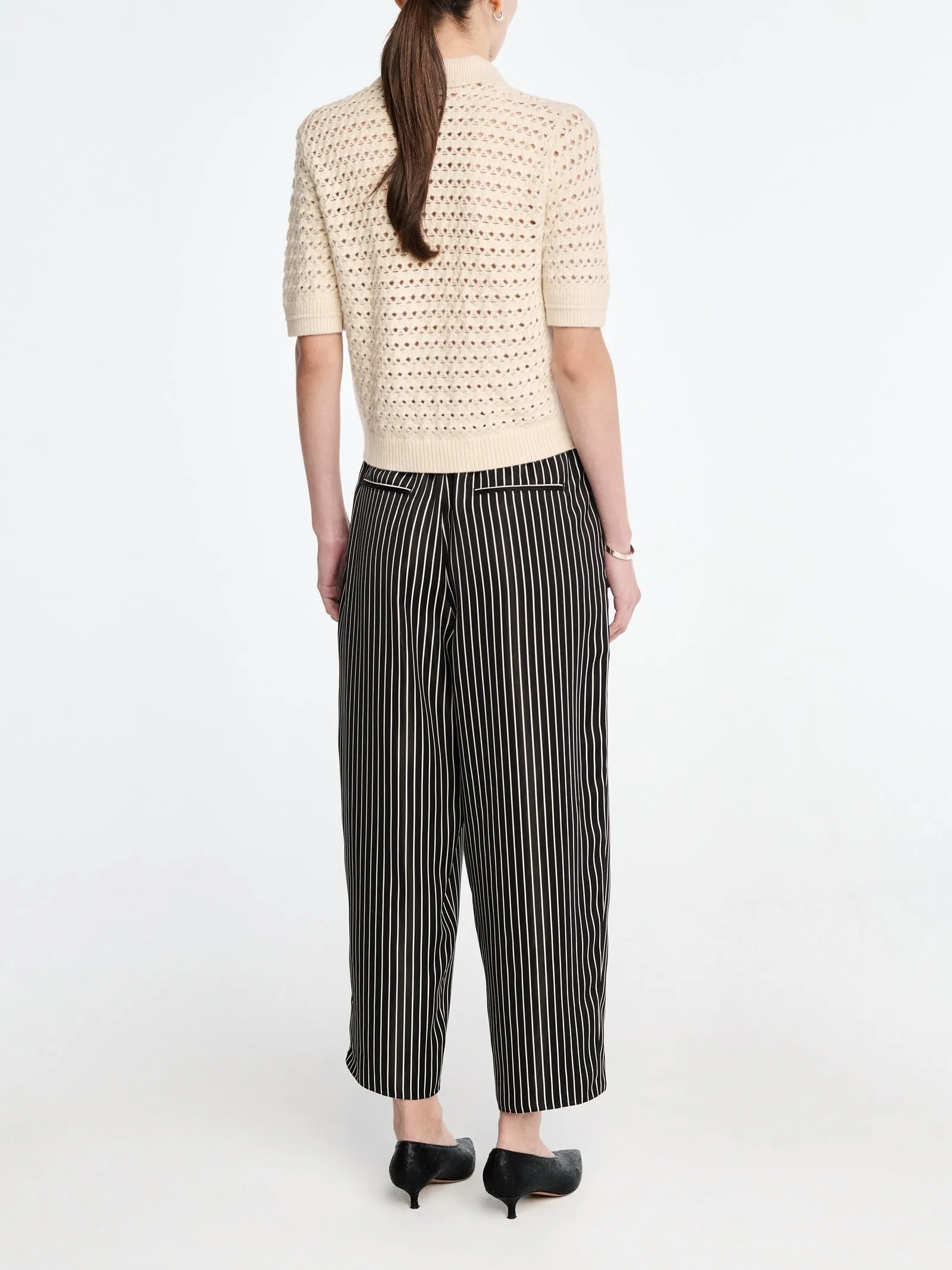 Balloon Drawstring Trouser in Black Stripe sold by MARIA McMANUS product image thumbnail 3