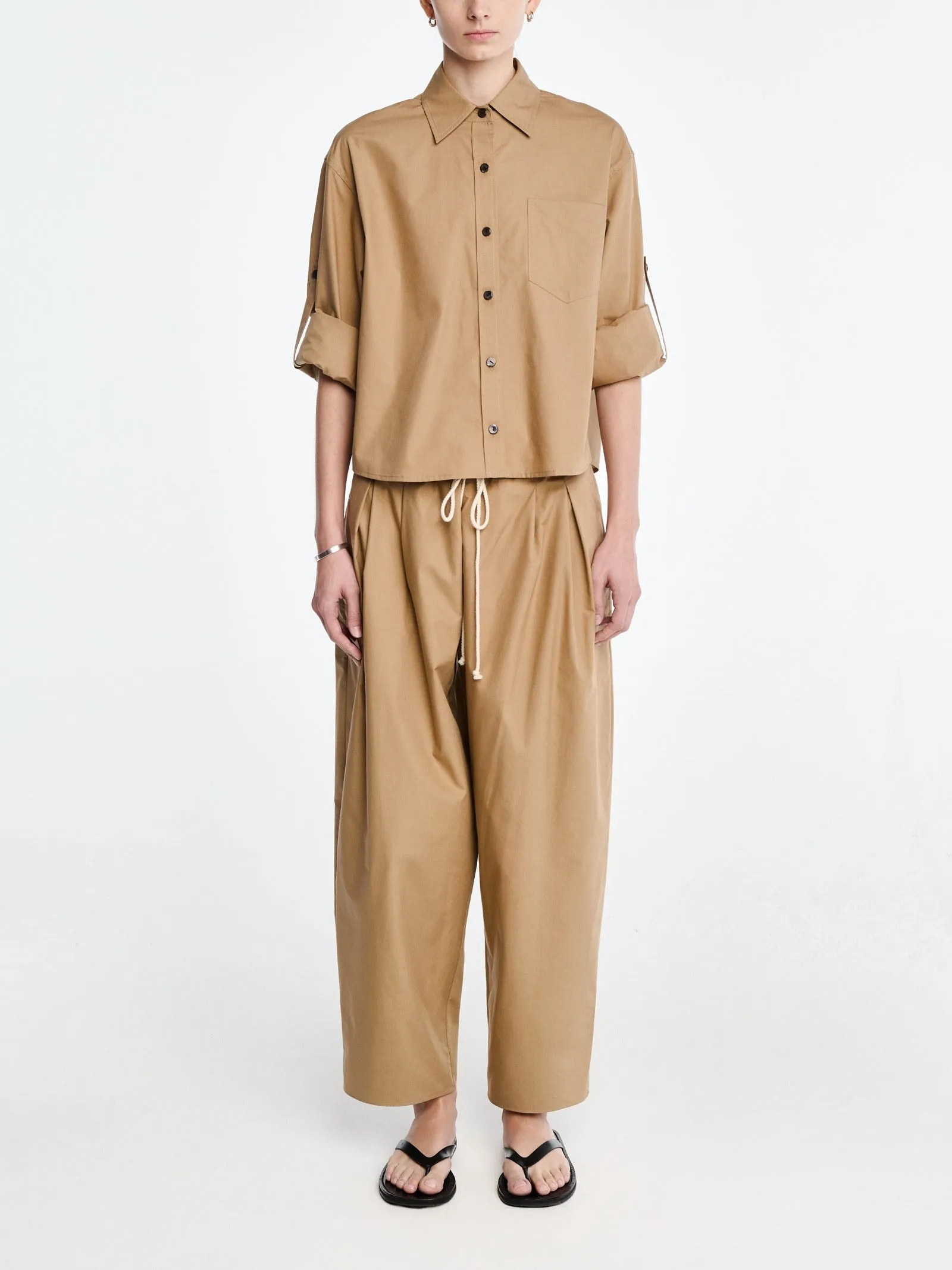 Balloon Drawstring Trouser in Walnut sold by MARIA McMANUS product image thumbnail 4