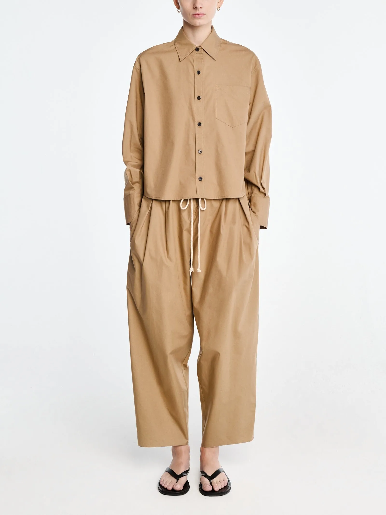 Balloon Drawstring Trouser in Walnut sold by MARIA McMANUS