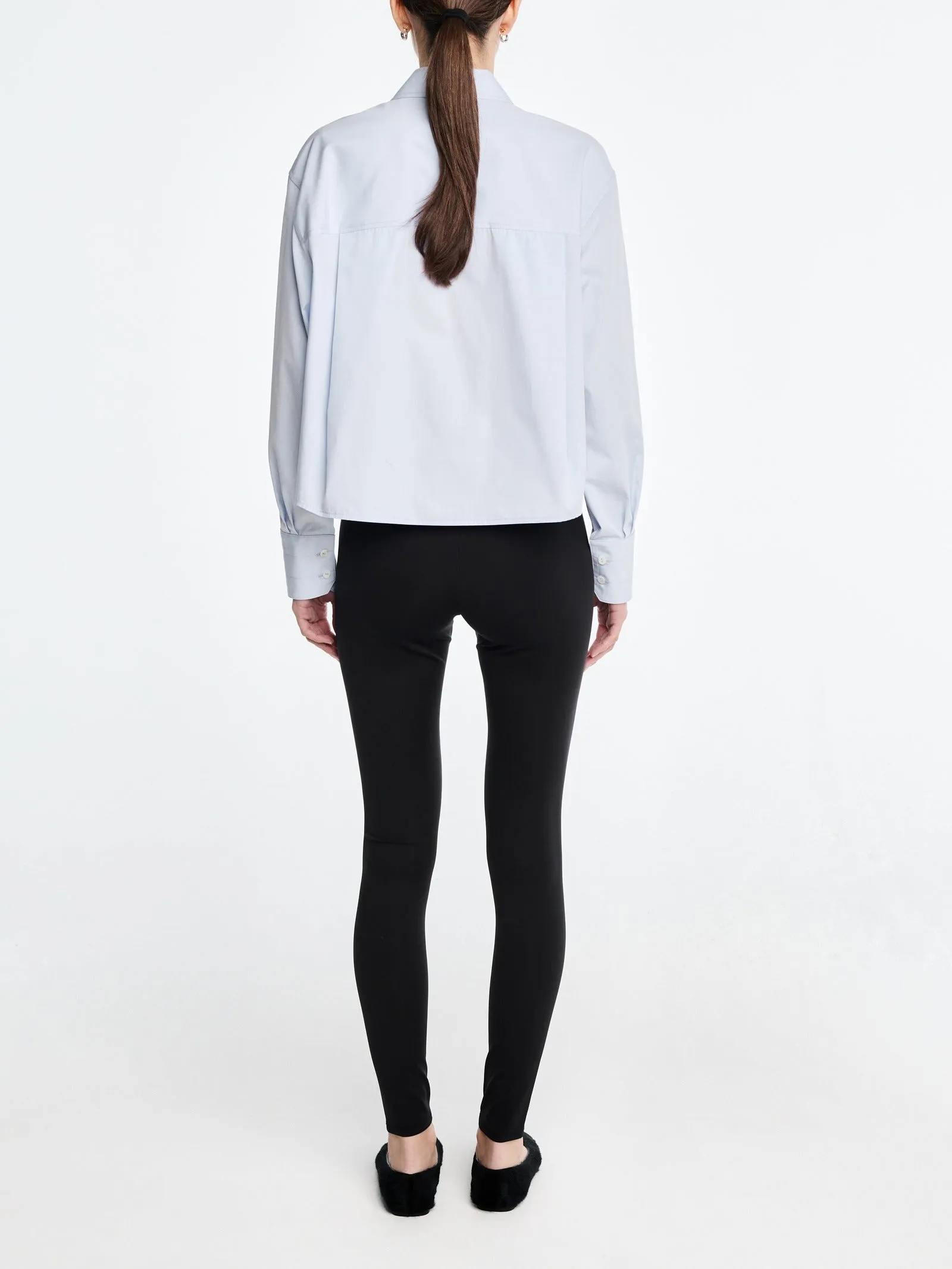 Button Sleeve Crop Shirt in Sky Blue sold by MARIA McMANUS product image thumbnail 4