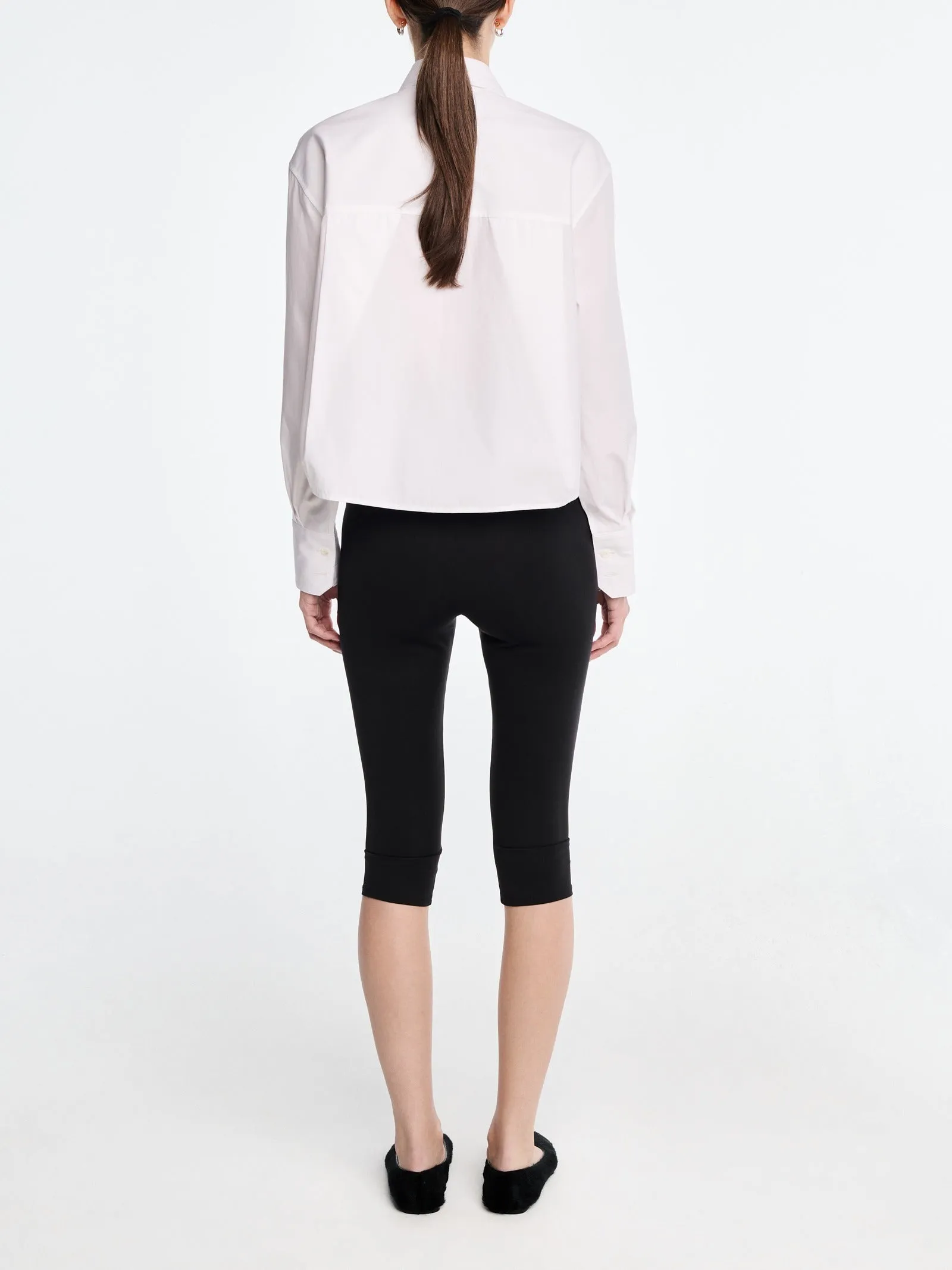 Button Sleeve Crop Shirt in White sold by MARIA McMANUS product image thumbnail 4