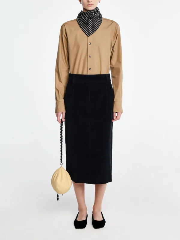 Zipper Pencil Skirt in Navy made by MARIA McMANUS