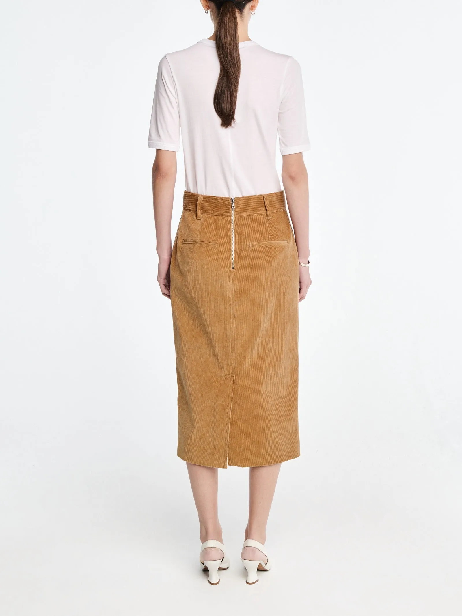 Zipper Pencil Skirt in Caramel sold by MARIA McMANUS product image thumbnail 4