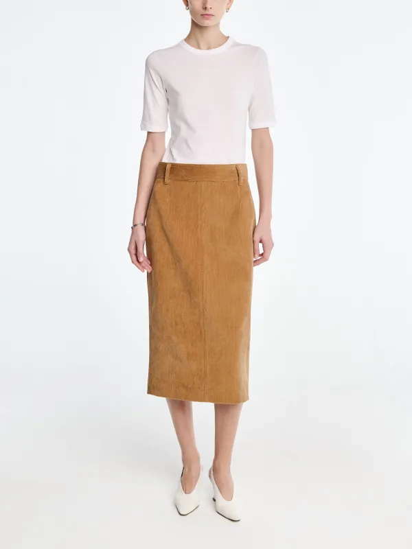 Zipper Pencil Skirt in Caramel made by MARIA McMANUS