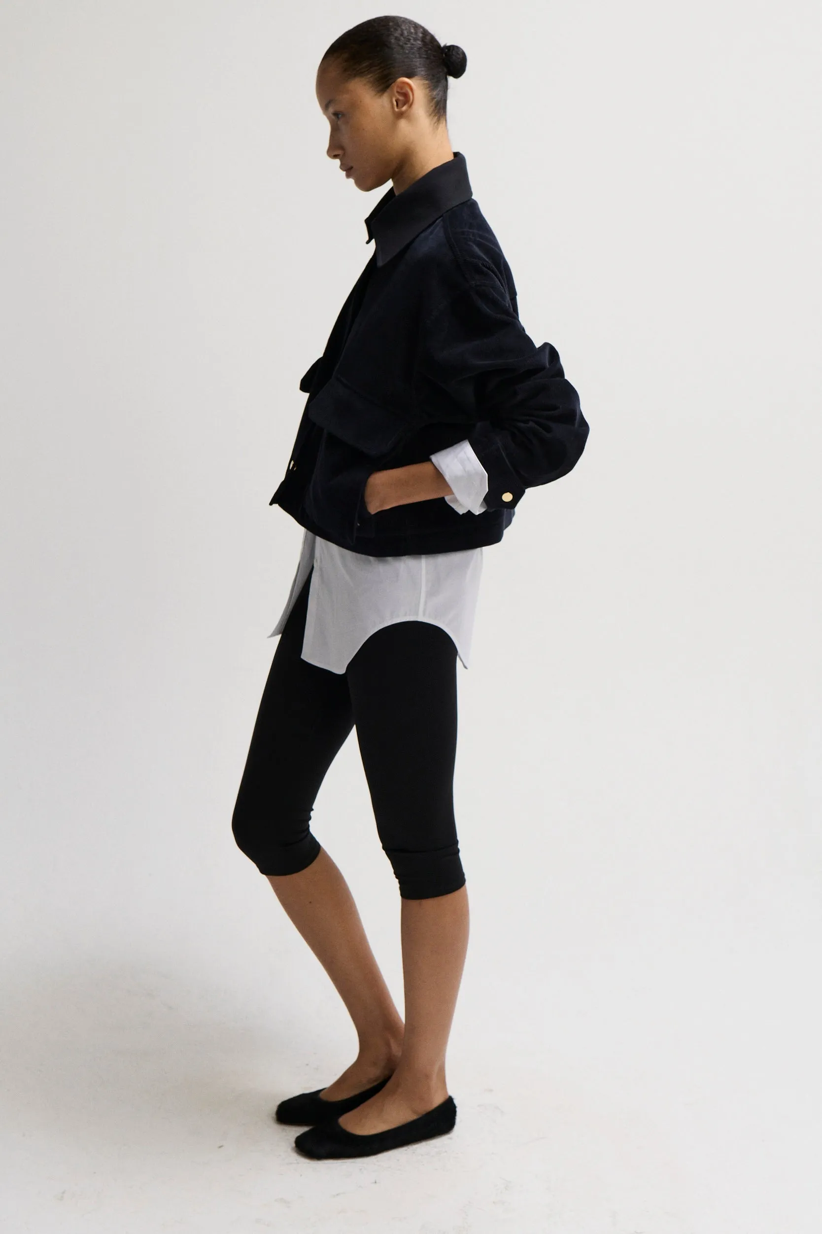 Cropped A-Line Jacket in Navy sold by MARIA McMANUS product image thumbnail 2