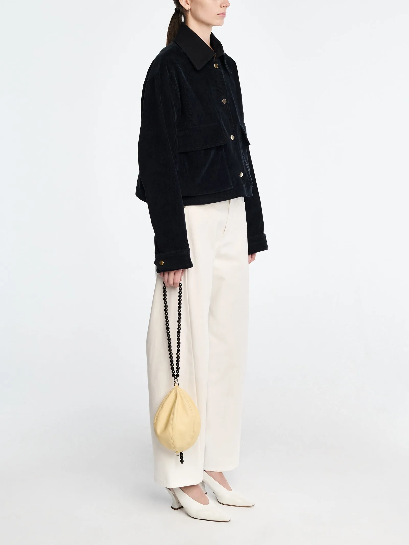 Cropped A-Line Jacket in Navy sold by MARIA McMANUS product image thumbnail 3