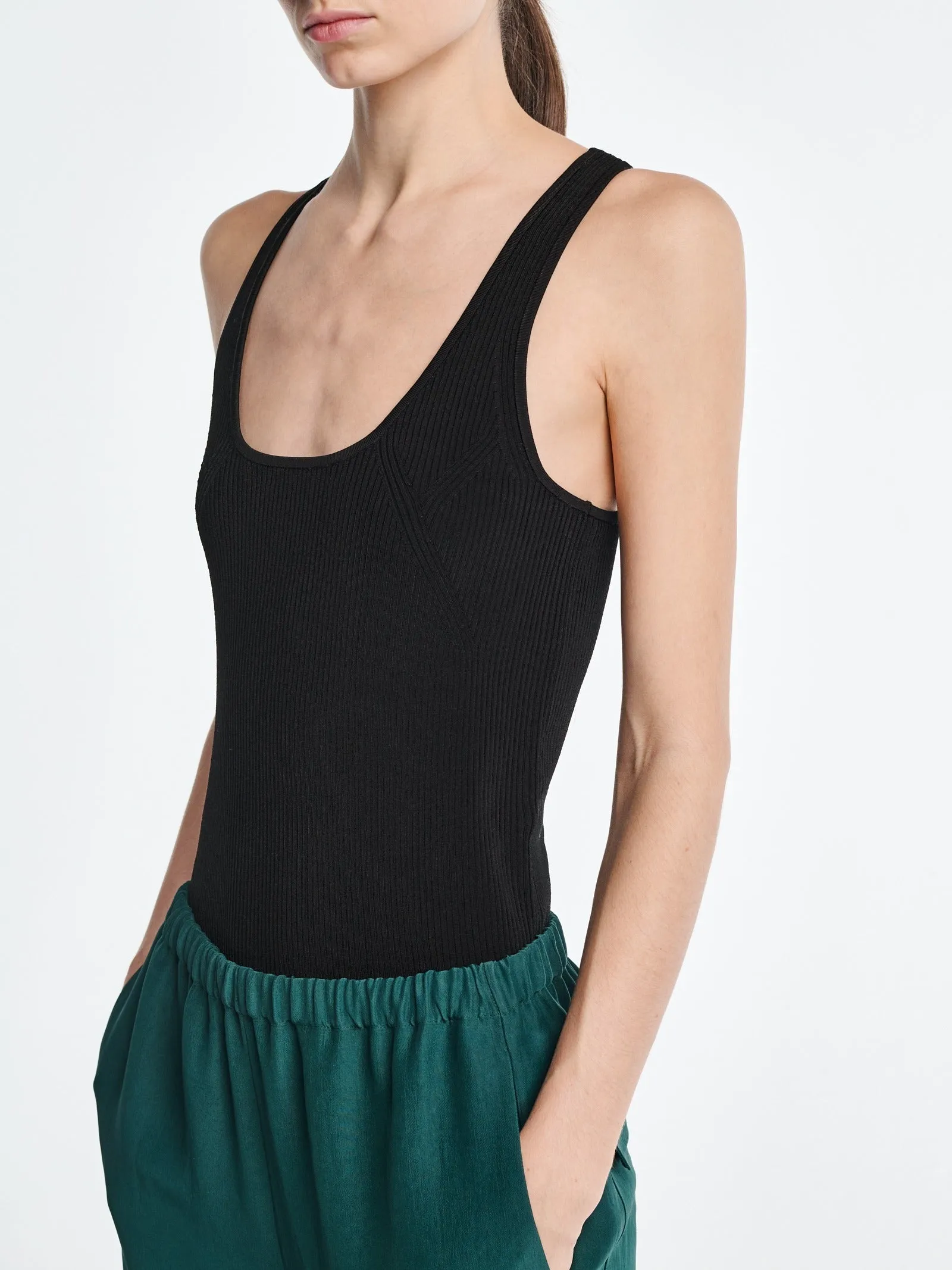 Skinny Racer Tank in Black sold by MARIA McMANUS product image thumbnail 2