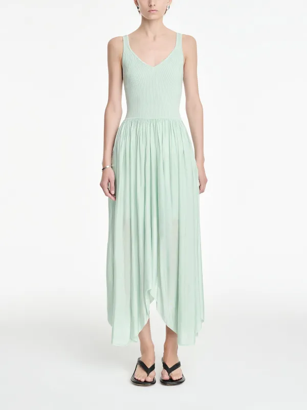 Wave Midi Tank Dress in Seaglass made by MARIA McMANUS