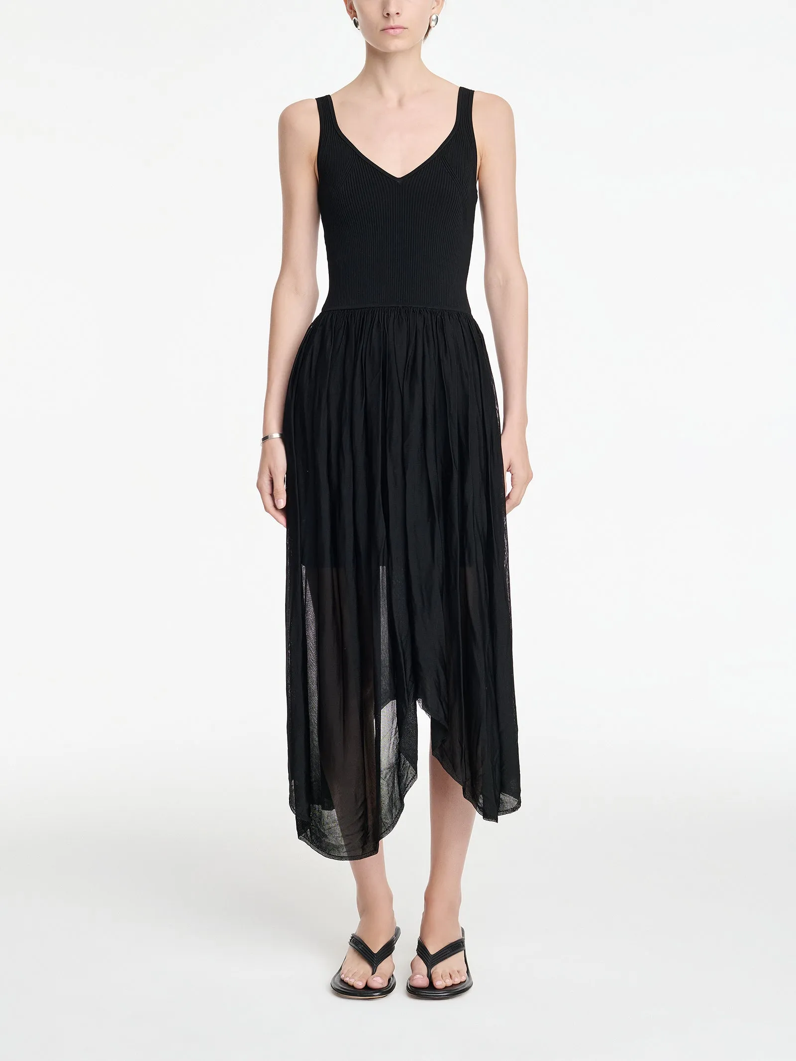 Wave Midi Tank Dress in Black sold by MARIA McMANUS