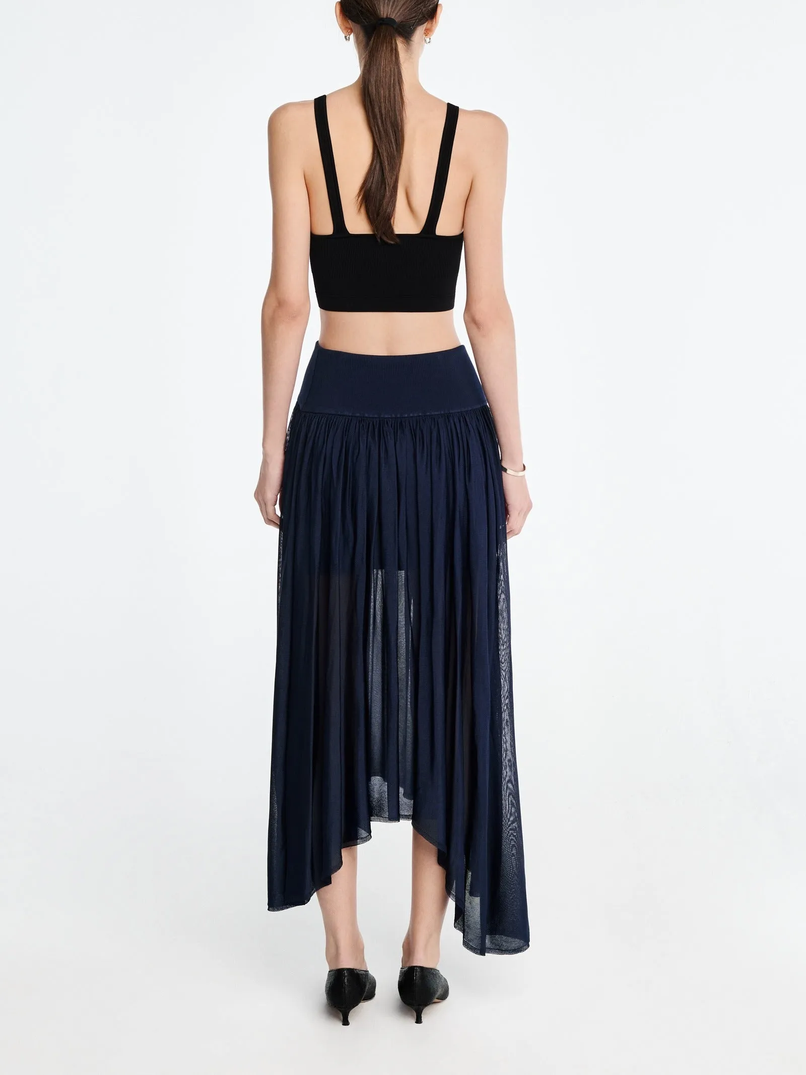 Wave Midi Skirt in Navy Blue sold by MARIA McMANUS product image thumbnail 4