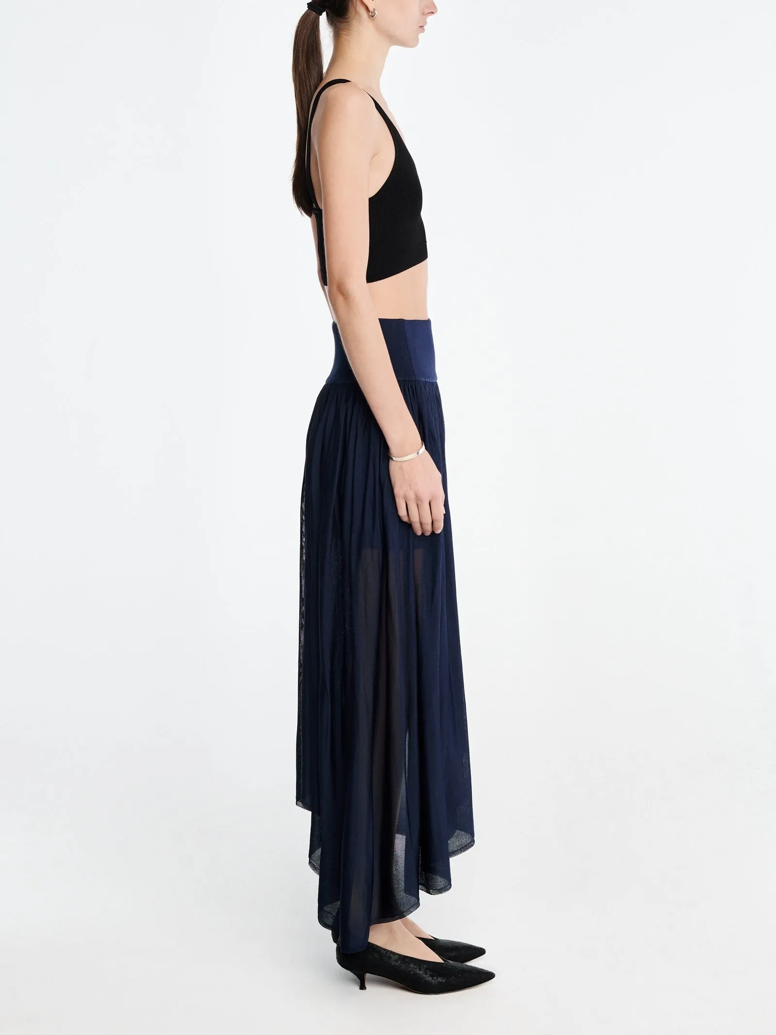 Wave Midi Skirt in Navy Blue sold by MARIA McMANUS product image thumbnail 3
