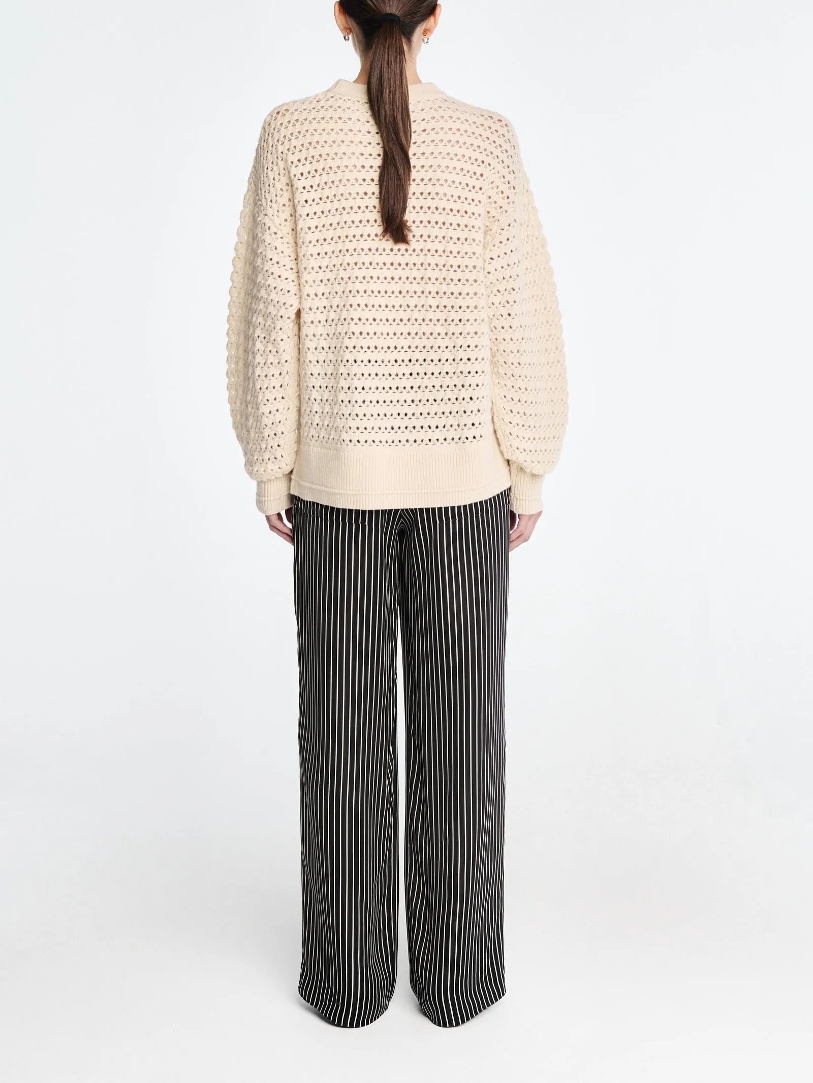 Irish Crochet Crew in Ivory sold by MARIA McMANUS product image thumbnail 5