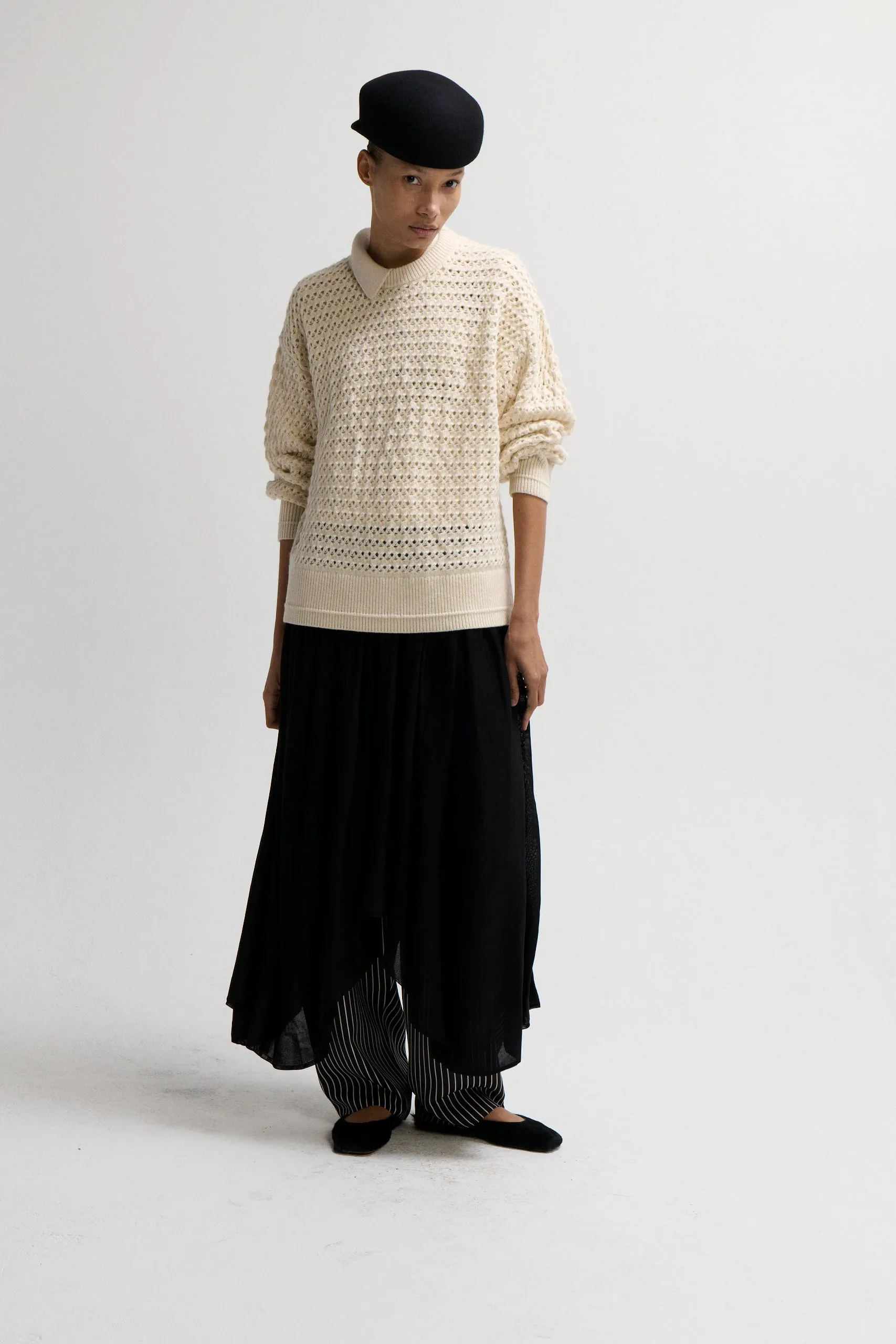 Irish Crochet Crew in Ivory sold by MARIA McMANUS product image thumbnail 2