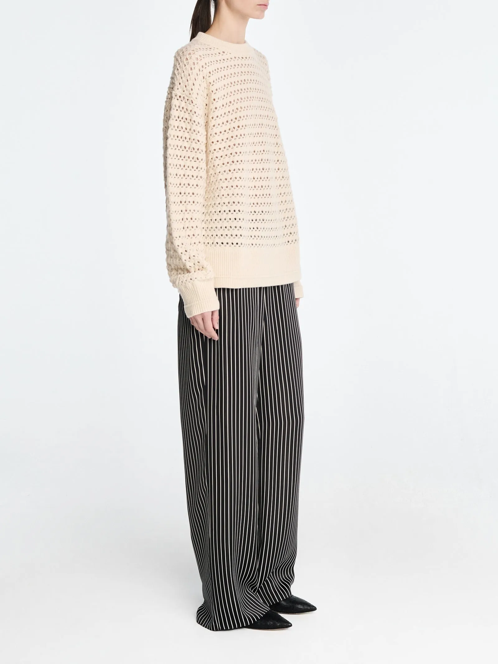Irish Crochet Crew in Ivory sold by MARIA McMANUS product image thumbnail 4