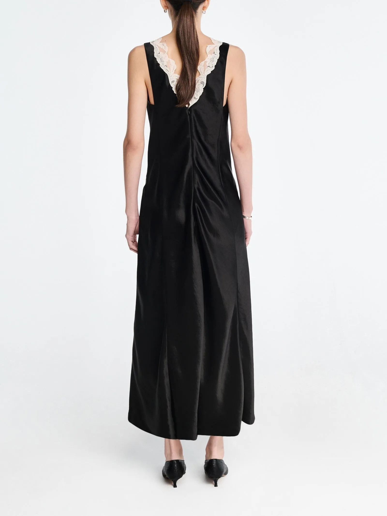 Lace V-Neck Dress in Black sold by MARIA McMANUS product image thumbnail 4