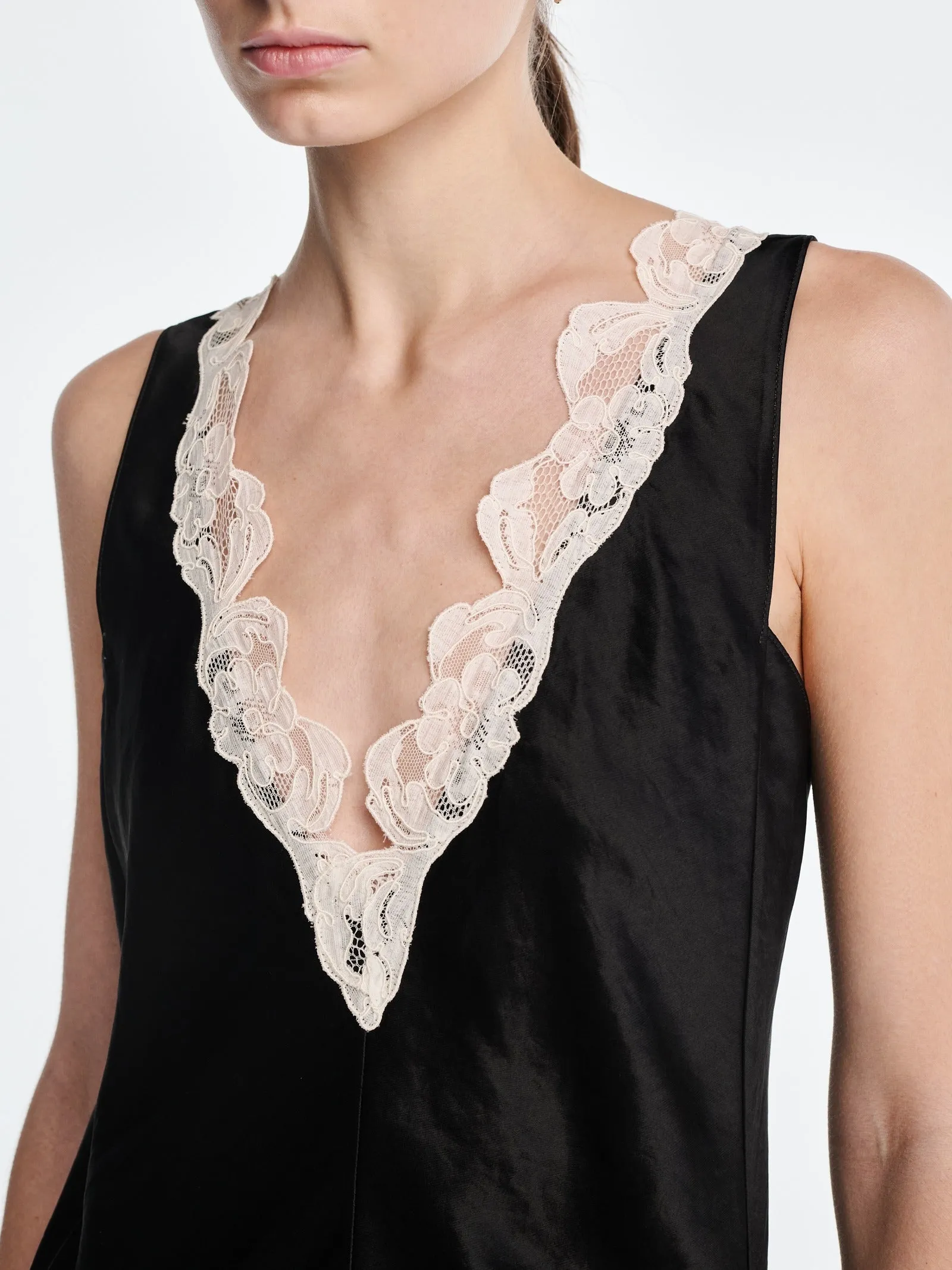 Lace V-Neck Dress in Black sold by MARIA McMANUS product image thumbnail 3