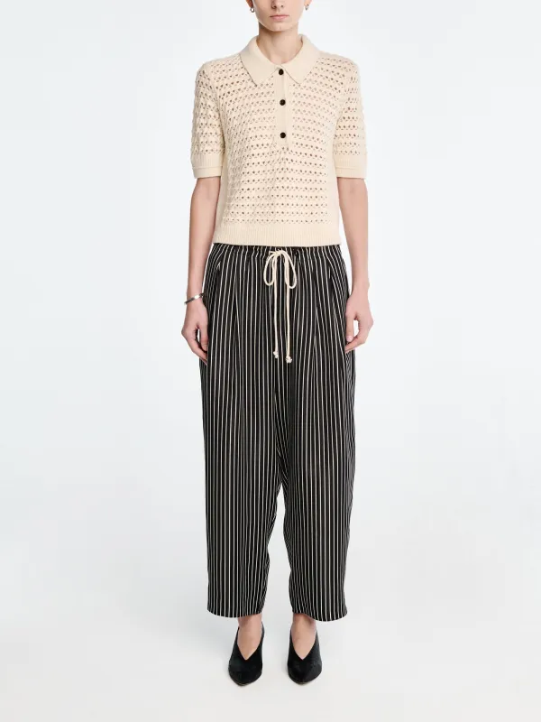 Lace Crochet Polo in Ivory made by MARIA McMANUS
