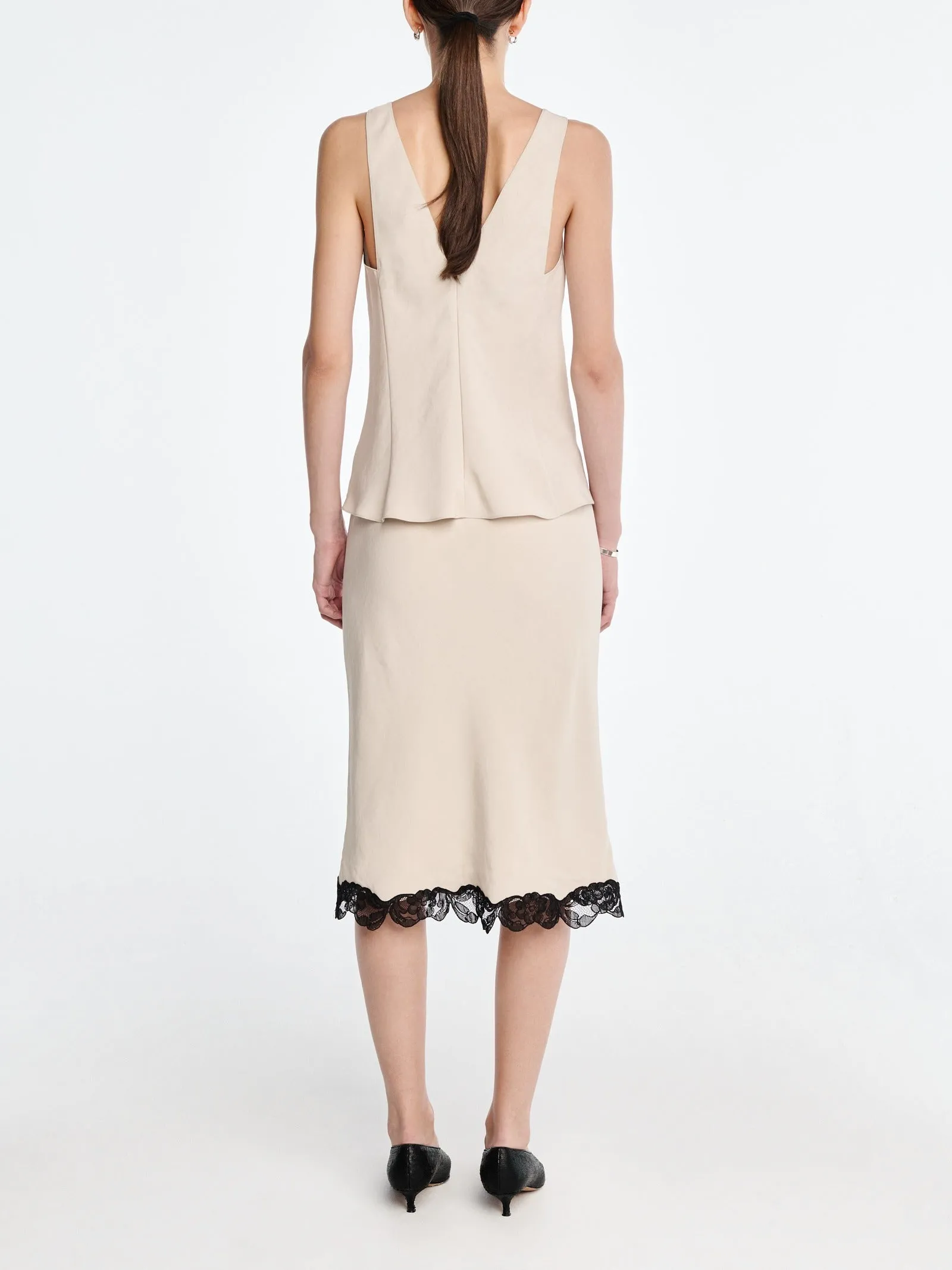 Bias Lace Skirt in Champagne sold by MARIA McMANUS product image thumbnail 3