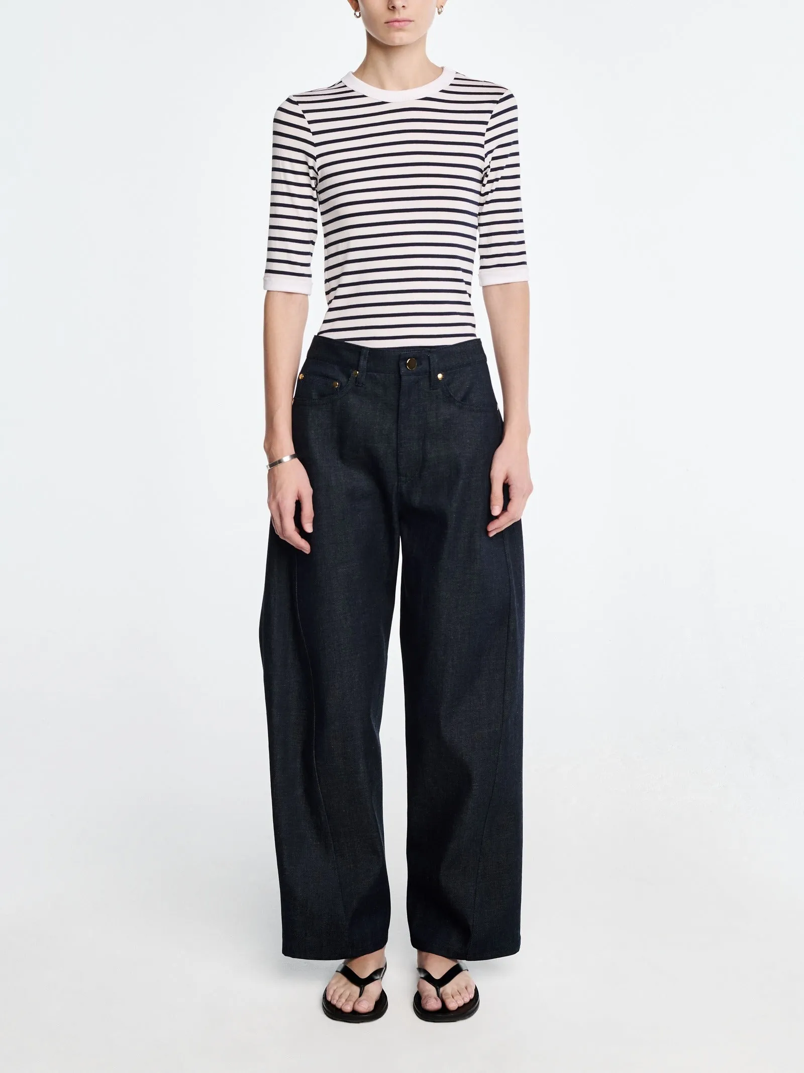Crescent Leg Jean in Indigo sold by MARIA McMANUS