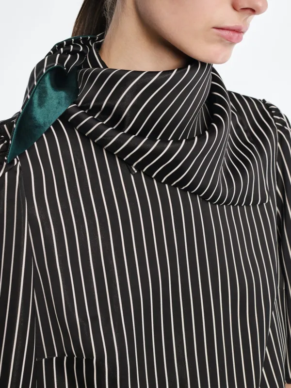 Bandana in Black Stripe/Emerald made by MARIA McMANUS