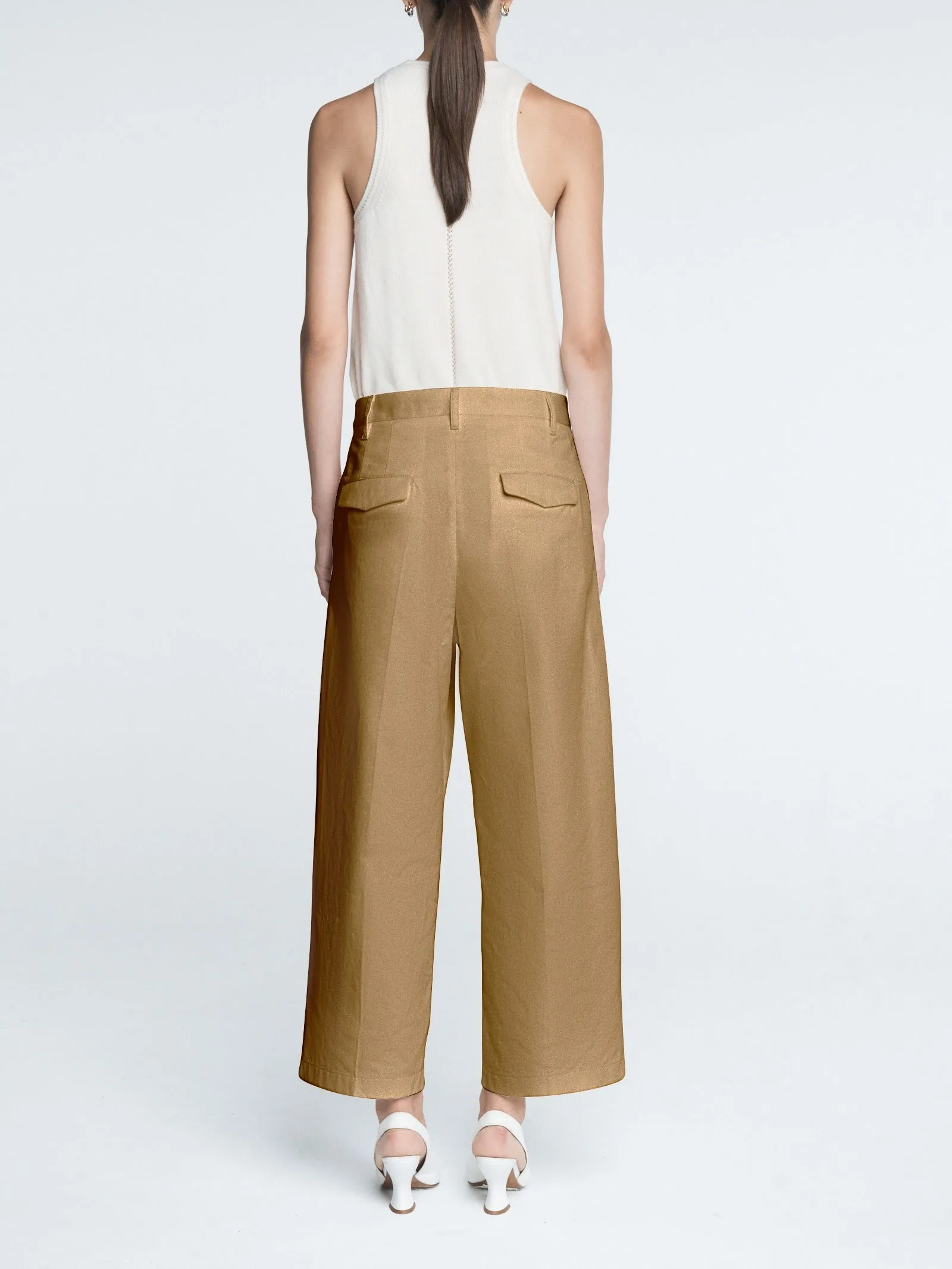 Pleat Front Trouser in Camel sold by MARIA McMANUS product image thumbnail 4