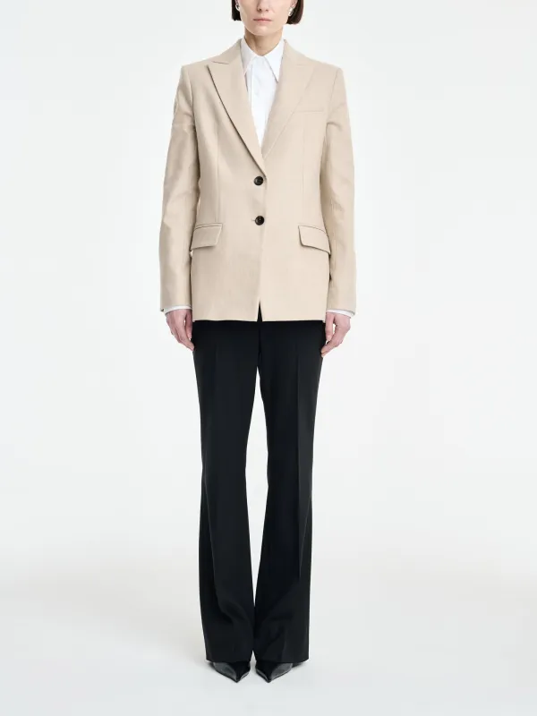 Single Breasted Blazer in Oatmeal made by MARIA McMANUS