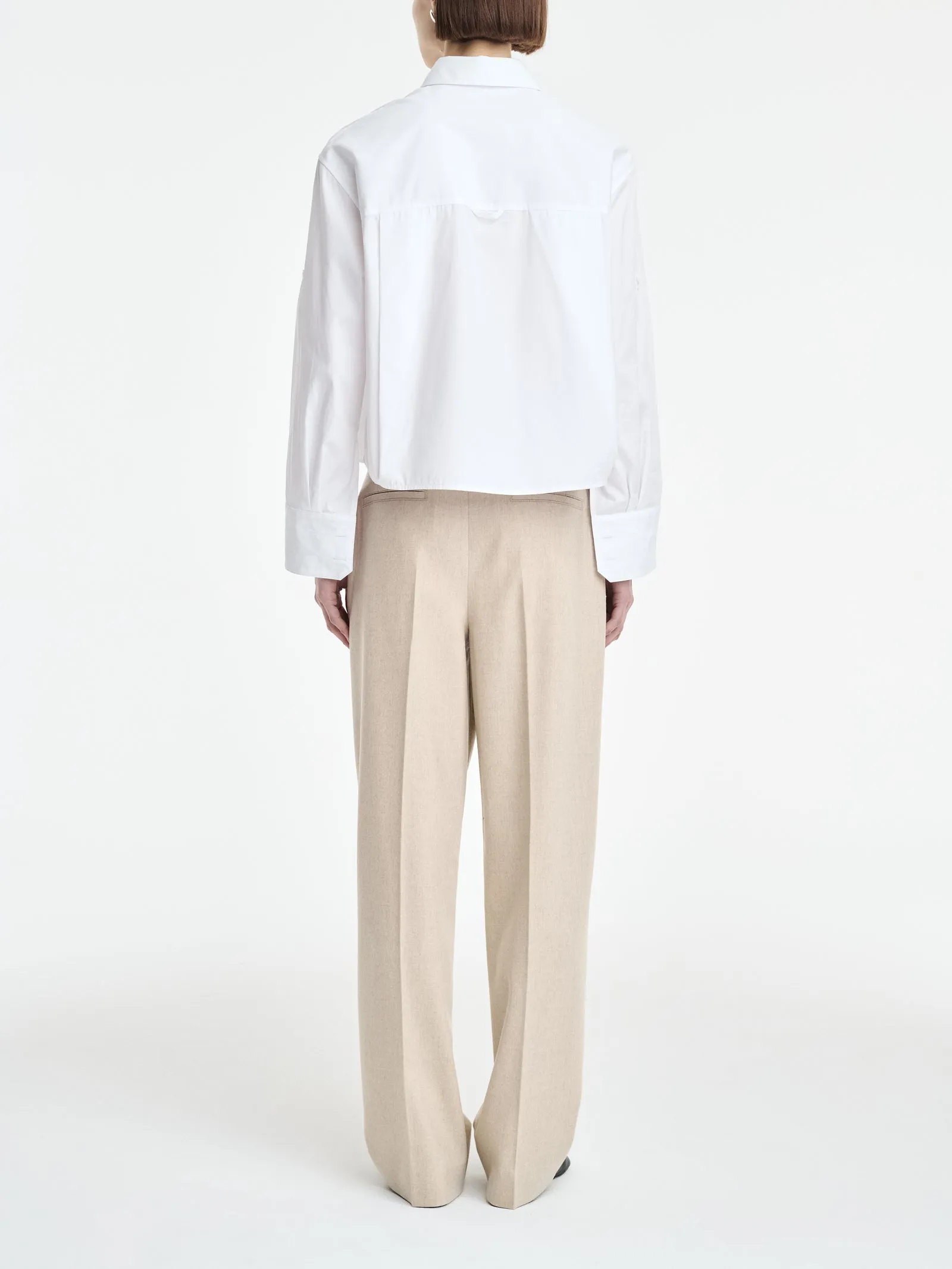 Single Pleat Front Trouser in Oatmeal sold by MARIA McMANUS product image thumbnail 4