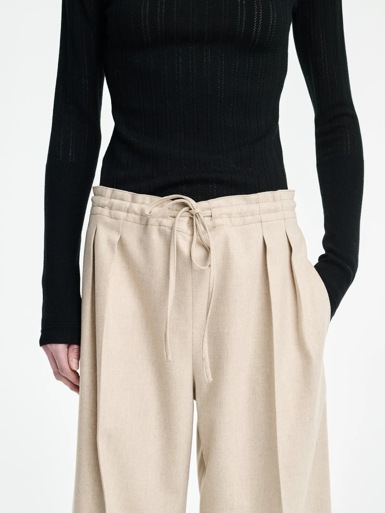 Drawstring Trouser in Oatmeal sold by MARIA McMANUS product image thumbnail 5