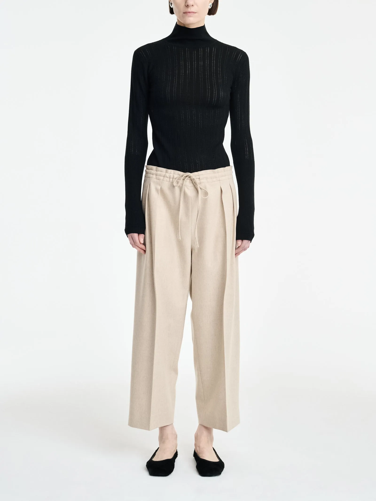 Drawstring Trouser in Oatmeal sold by MARIA McMANUS