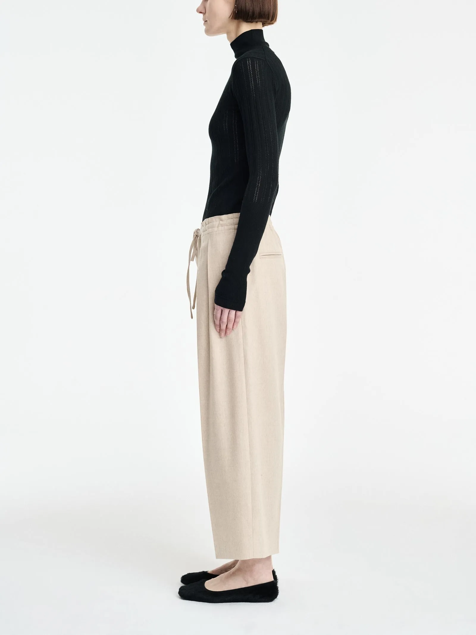 Drawstring Trouser in Oatmeal sold by MARIA McMANUS product image thumbnail 3