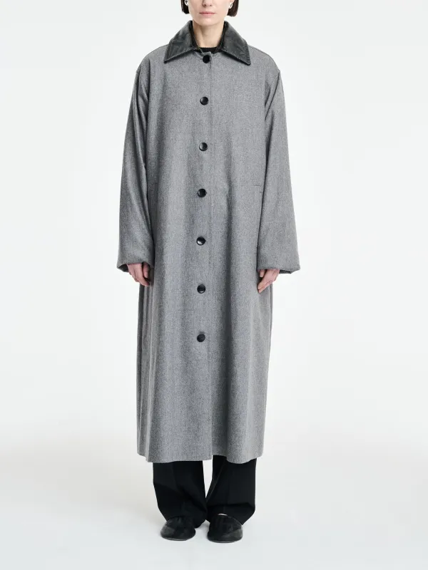 Swing Coat in Grey Melange made by MARIA McMANUS
