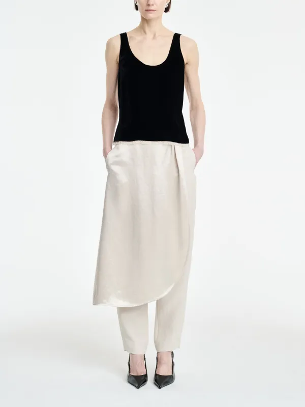 Wrap Skirt Trouser in Champagne made by MARIA McMANUS