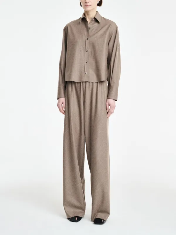 Bias Cut Trouser in Stone made by MARIA McMANUS