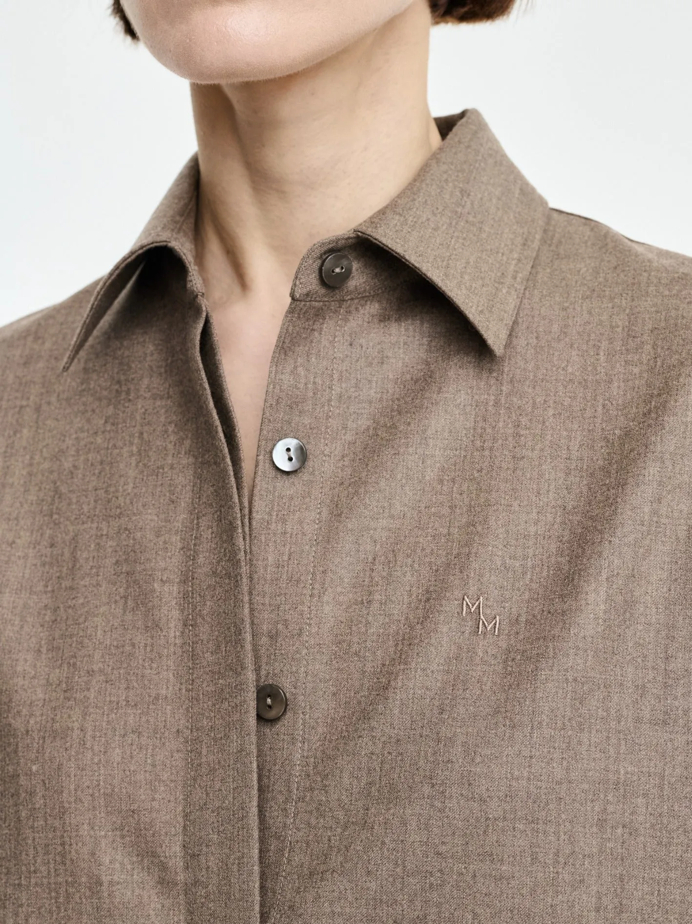 Covered Placket Tunic Shirt in Stone sold by MARIA McMANUS product image thumbnail 3