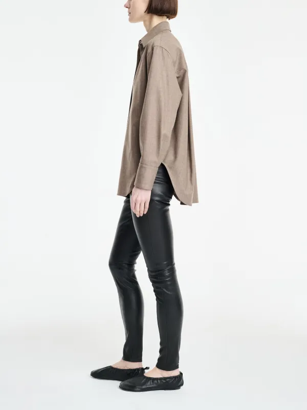 Covered Placket Tunic Shirt in Stone made by MARIA McMANUS