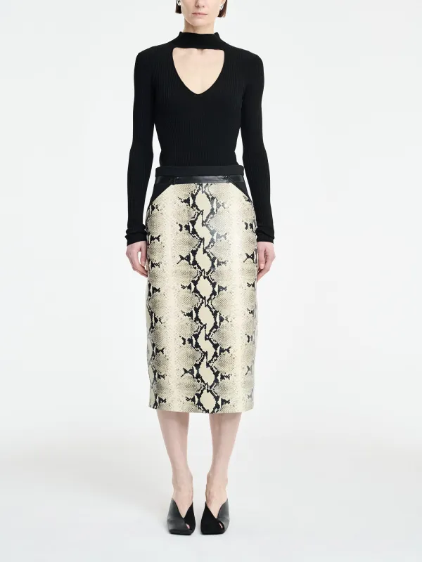 Blocked Pencil Skirt in Python made by MARIA McMANUS