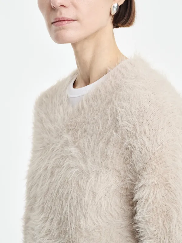Shrunken V Sweatshirt in Pumice made by MARIA McMANUS