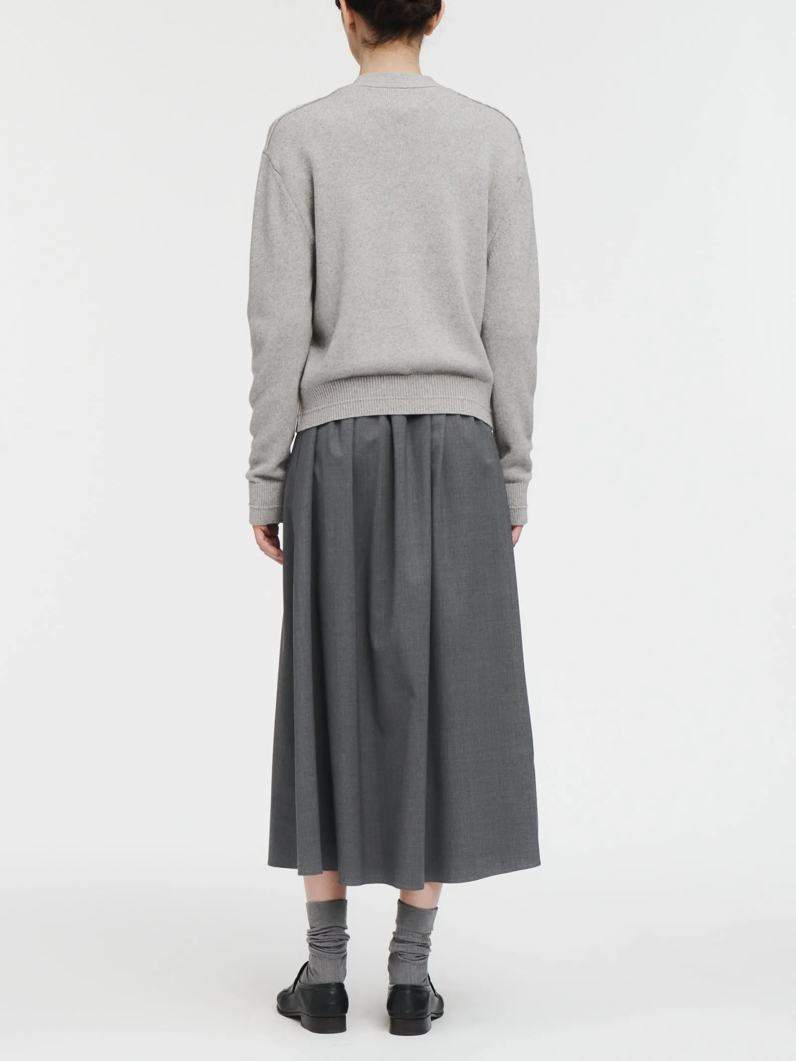 Pleat Front Full Skirt in Charcoal Grey sold by MARIA McMANUS product image thumbnail 3