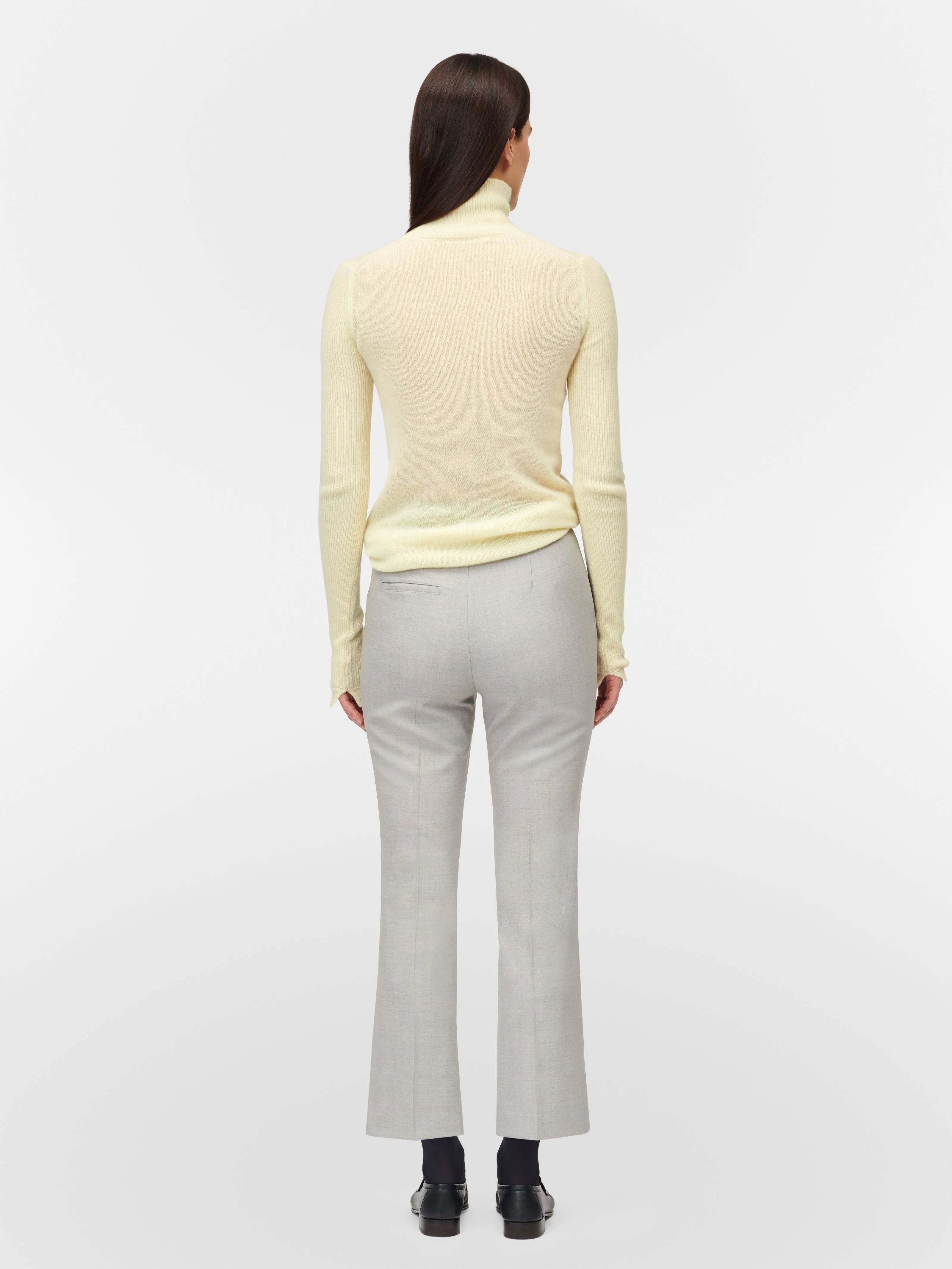 High Waisted Crop Trouser in Pale Grey Melange sold by MARIA McMANUS product image thumbnail 3
