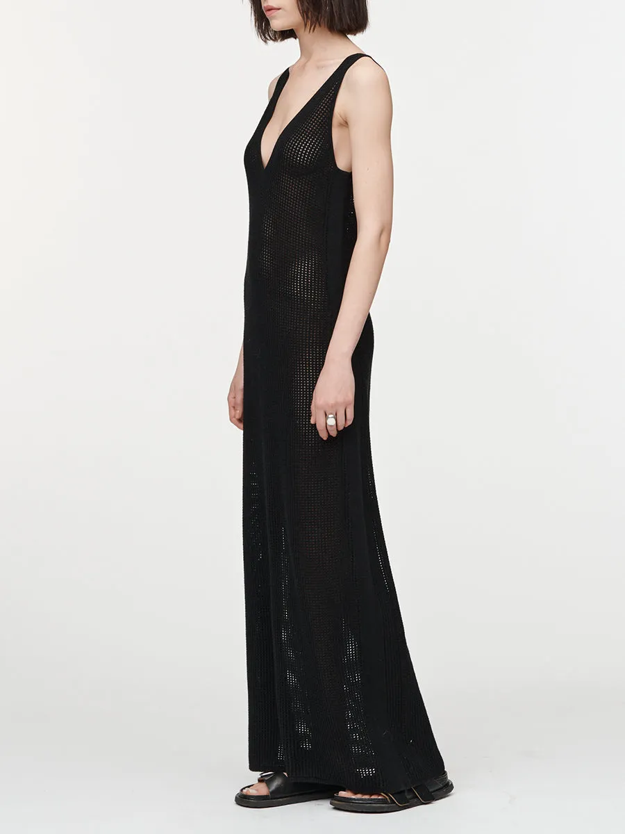 Mesh V-Neck Dress in Black sold by MARIA McMANUS product image thumbnail 2